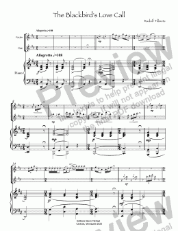 page one of The Blackbird's Love Call for piccolo & flute