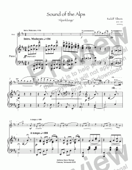 page one of Sound of the Alps "Alpenklange" for Flute & Piano