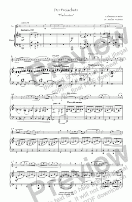 page one of Der Freischutz  For Flute & Piano