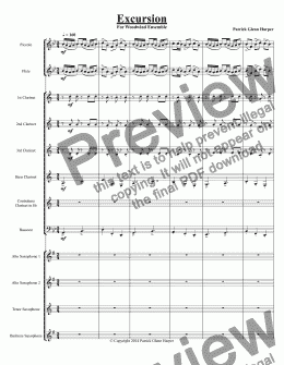 page one of Excursion for Woodwind Ensemble