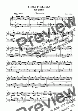 page one of <b>3 Preludes</b> for piano