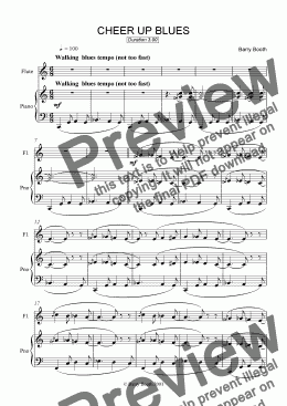 page one of Cheer Up Blues (flute)