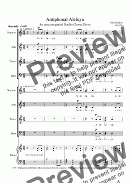 page one of Antiphonal Aleluya (SSAATTBB Double Chorus)