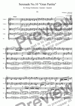 page one of Serenade No.10 "Gran Partita" - 3. Adagio