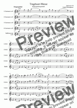 page one of Tragösser Messe  Klarinettenquintett