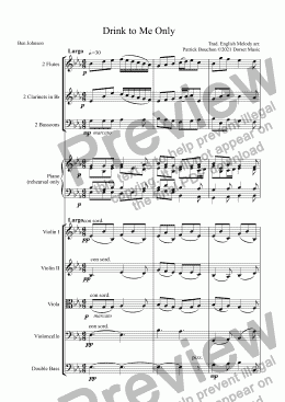 page one of Drink to Me Only for SATB Choir and Orchestra