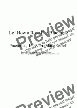 page one of Lo! How a Rose E’er Blooming for Brass Quintet (2006)