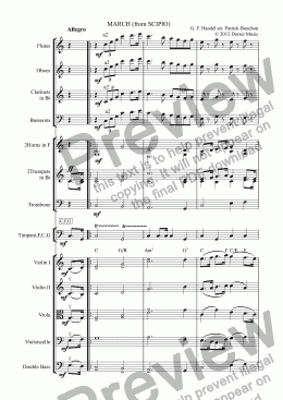 page one of Handel - March from Scipio for Orchestra