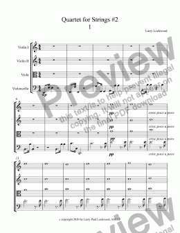 page one of Quartet for Strings #2