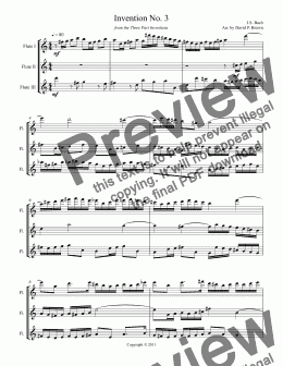 page one of Invention No. 3 for Flute Trio