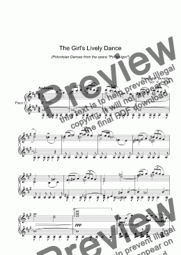 page one of Borodin - The Girl's Lively Dance - piano solo