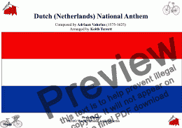 page one of Dutch National Anthem for Brass Quintet (MFAO World National Anthem Series)