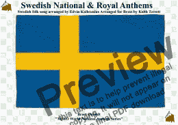 page one of Swedish National & Royal  Anthem for Brass Quintet (MFAO World National Anthem Series)