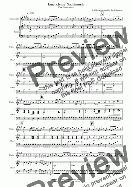 page one of Eine Kleine Nachtmusik (1st Movement) for Euphonium and Piano