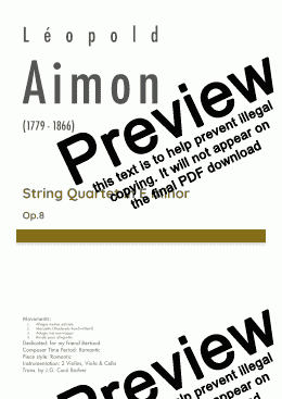 page one of Aimon - String Quartet in E minor