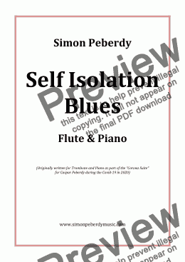 page one of Self Isolation Blues for Flute & Piano from the Corona Suite by Simon Peberdy