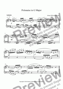 page one of Kirnberger Polonaise in G Major