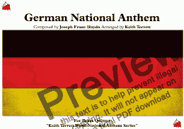 page one of German National Anthem (Deutschlandlied) for Brass Quintet