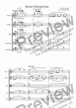 page one of Dorset Folksong Suite for Strings 2. The Birds