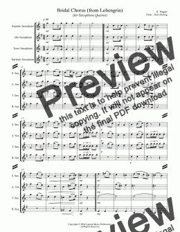 page one of Wedding Processional & Recessional (Saxophone Quartet SATB)