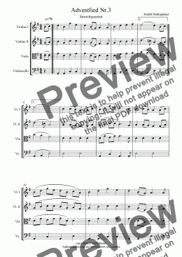 page one of Adventlied Nr. 3  Streichquartett