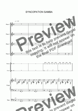 page one of Syncopation Samba (flutes/w.wind)