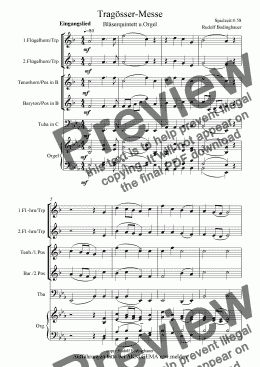 page one of Tragösser Messe  Bläserquintett u.Orgel