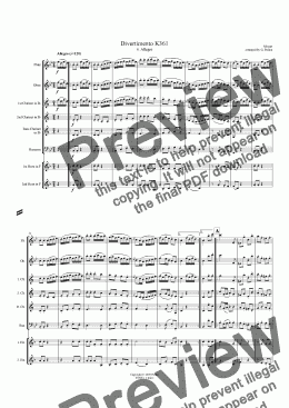 page one of Divertimento [K361] 4. Allegro 