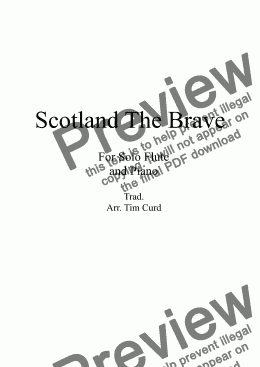page one of Scotland The Brave for Solo Flute and Piano