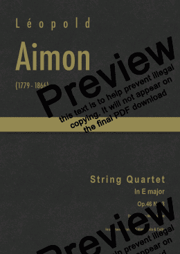 page one of Aimon - String Quartet in E major