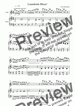 page one of Laundrette Blues! for Flute and Piano