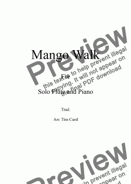 page one of Mango Walk for Solo Flute and Piano