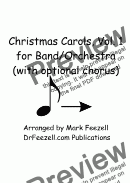 page one of Christmas Carols (Band/Orchestra, with opt. chorus, flexible arrangements), vol. 1