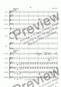 page one of Violin Concerto in A Minor (II - Romance)