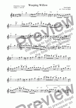 page one of Weeping Willow - Lead Sheet