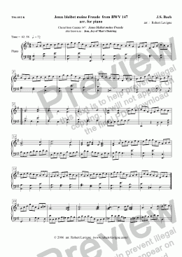 page one of BWV147 Jesus bleibet meine Freude (piano solo)