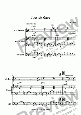 page one of Just My Sighs (Eb lead instrument)