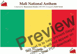 page one of Mali National Anthem "Pour l'Afrique et pour toi, Mali'' -  Le Mali for String Orchestra