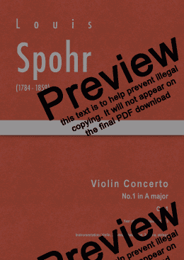 page one of Spohr - Violin Concerto No.1 in A major