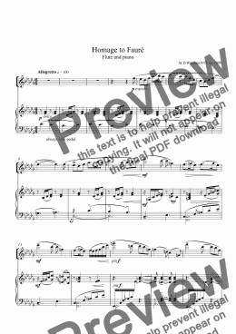 page one of Flute and piano: Homage to Fauré 