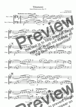 page one of Träumerei - Oboe & Bassoon