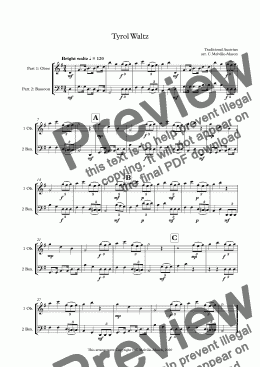 page one of Tyrol Waltz - Oboe & Bassoon