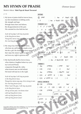 page one of My hymn of praise (Precious Jesus)