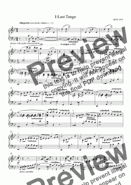 page one of Piano: 5 pieces I:Last Tango