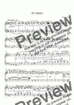 page one of Piano: 5 pieces IV: Caprice