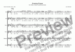 page one of Bonhoeffer's Abendgebet or  Evening Prayer (D Major Choral Score)