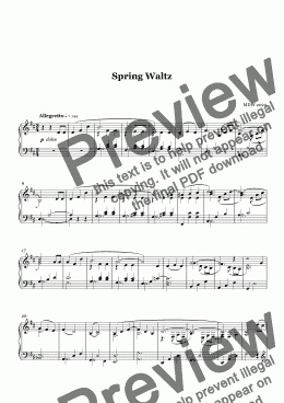 page one of Piano: Spring Waltz