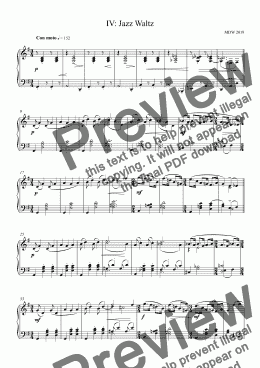 page one of Piano: IV Jazz Waltz