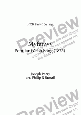page one of PRB Piano Series: Myfanwy - Popular Welsh Song (1875)