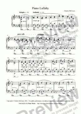 page one of Piano Lullaby I